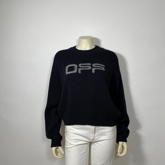 OFF-WHITE Black Logo Knit Sweater - Picture 1 of 7